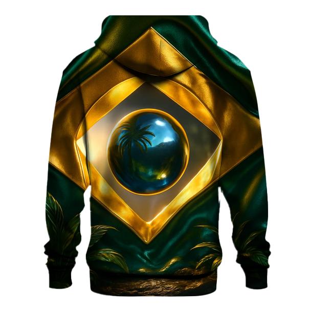 Brazil Metallic Forest Emblem premium hoodies
