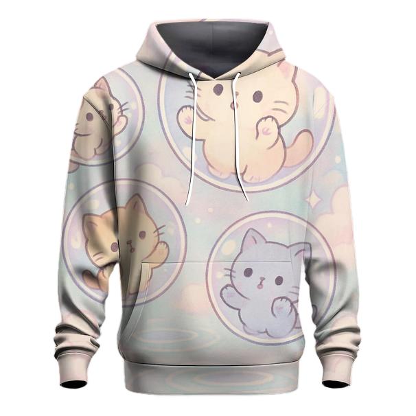 Pastel Bubble Bath Kittens Dream printed hoodies
