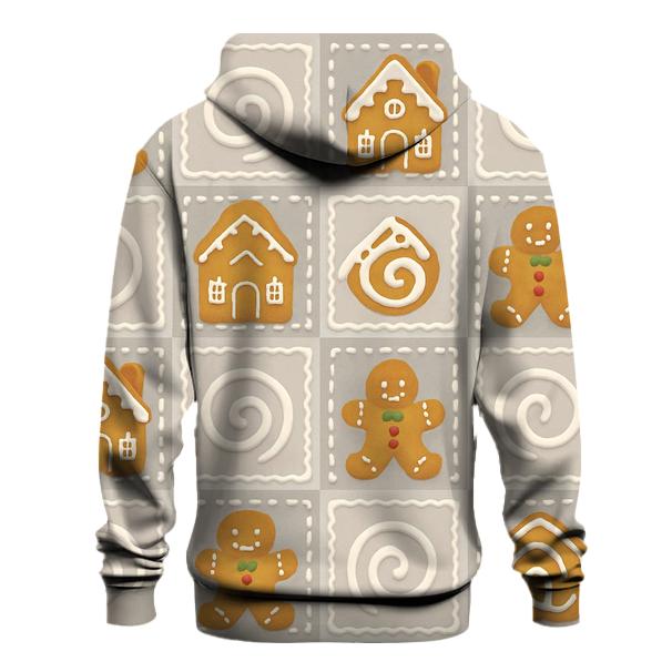 Gingerbread Tile Quilt On Light Gray Background hoodies fashion