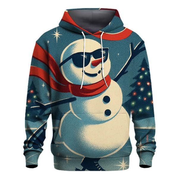Vintage Skater Snowman Disco Pond printed hoodies