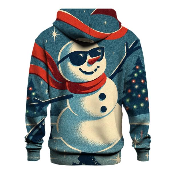 Vintage Skater Snowman Disco Pond printed hoodies