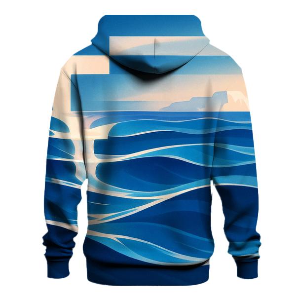 Greece Abstract Aegean Waves custom hoodies