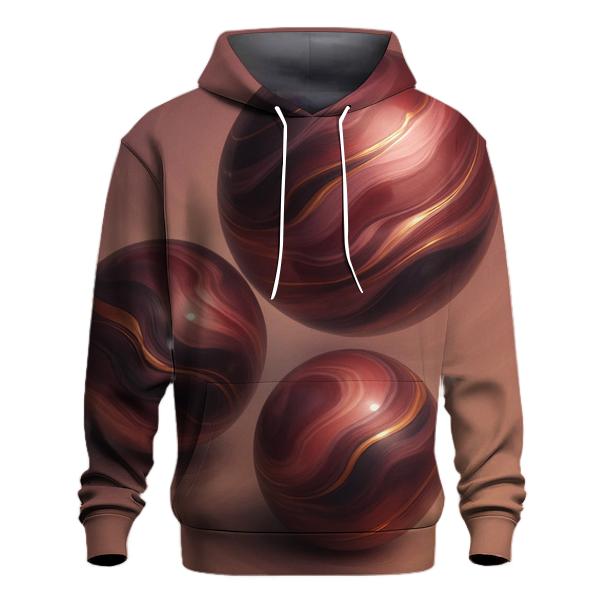 Iridescent Marble Drift embroidered hoodies