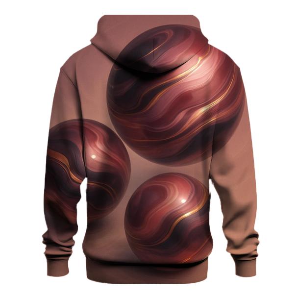 Iridescent Marble Drift embroidered hoodies
