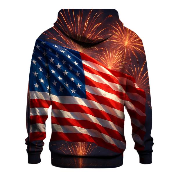 Fireworks Crown Over Waving Banner pullover hoodies