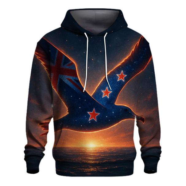 New Zealand Night Sky Silhouette printed hoodies
