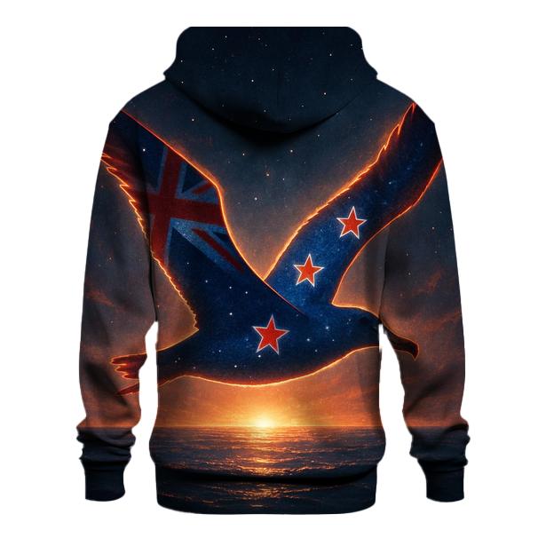 New Zealand Night Sky Silhouette printed hoodies