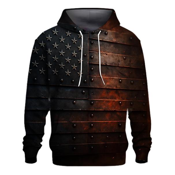 Industrial Rivet Flag Forge heavyweight hoodies