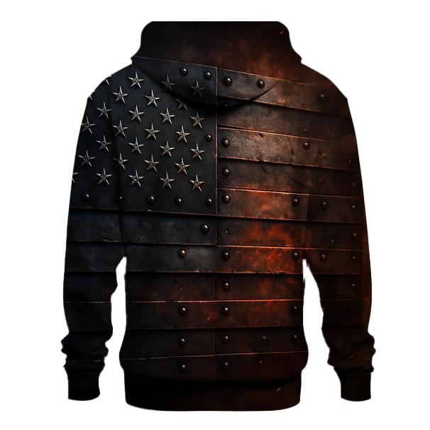 Industrial Rivet Flag Forge heavyweight hoodies