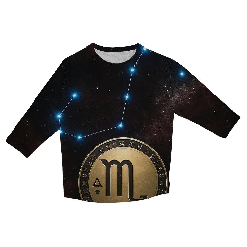 Scorpio Fixed Star Talisman casual three quarter sleeve shirts