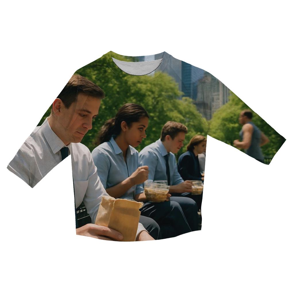 City Hall Park Lunch Break Skyline Through Trees cotton quarter sleeve shirts
