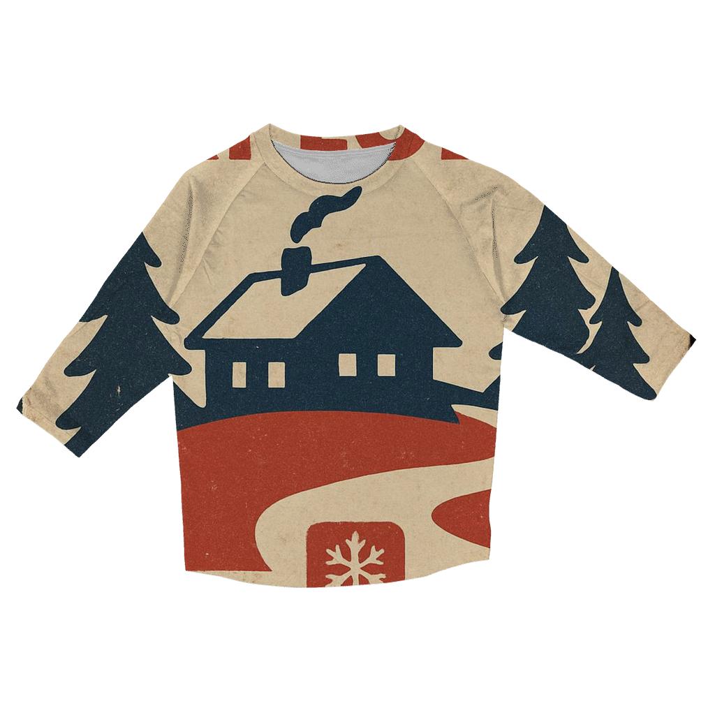 Retro Ski Lodge Matchbook Cover trendy 3/4 sleeve tops
