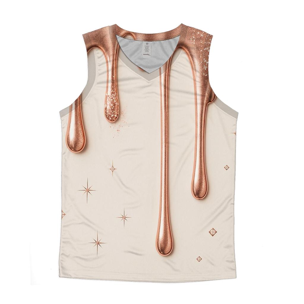 Rose Gold Meteor Drip sports performance tank tops