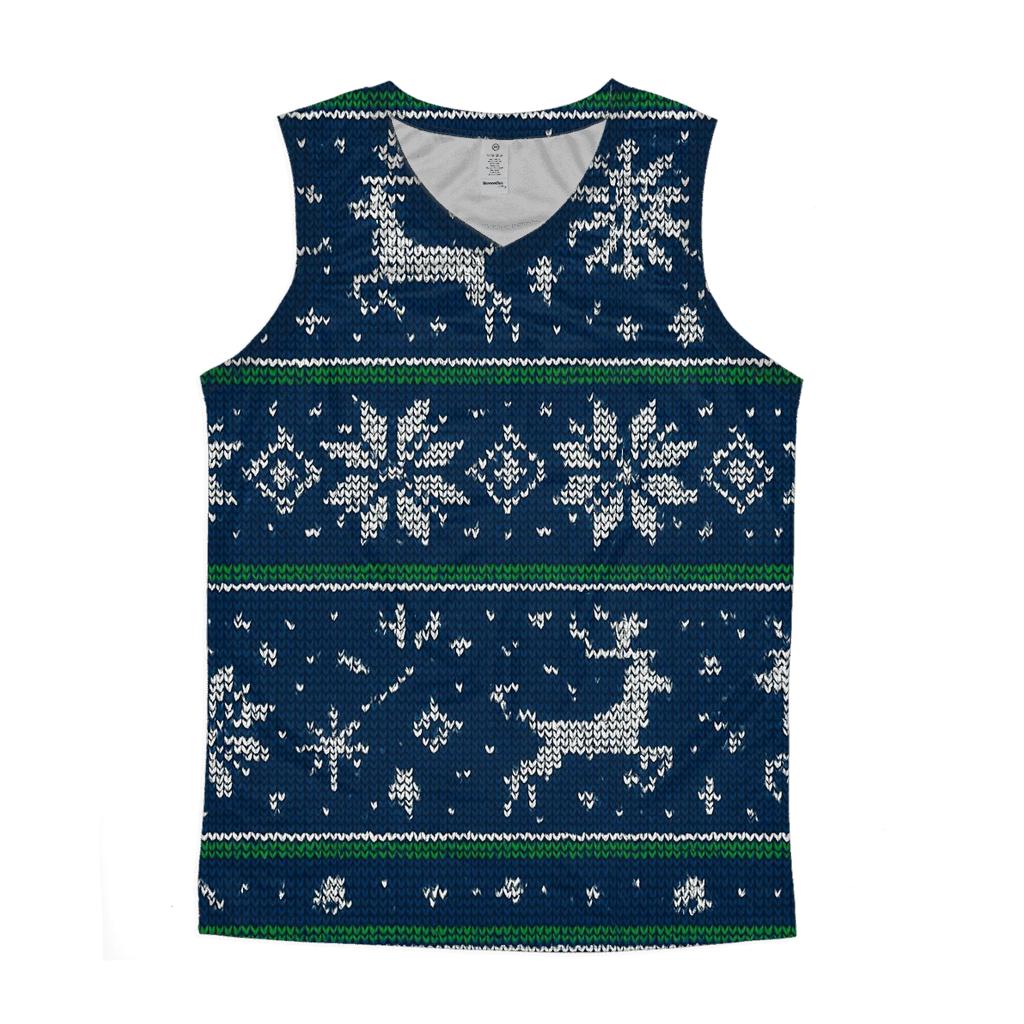 Reindeer Constellation Fair Isle Bands Design cotton sleeveless tops
