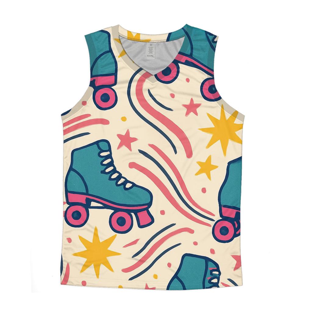 Roller Rink Starburst Repeat designer workout tanks