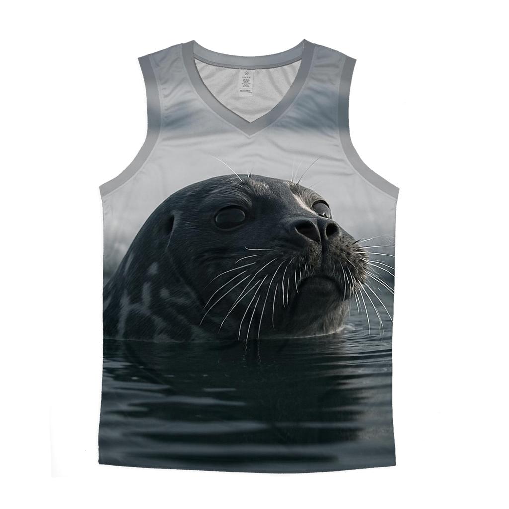 Ice Edge Breach Ringed Seal cotton sleeveless tops