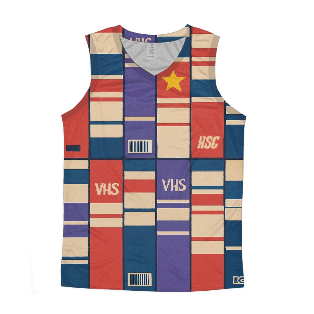 VHS Rental Aisle Spines Pattern sports performance tank tops