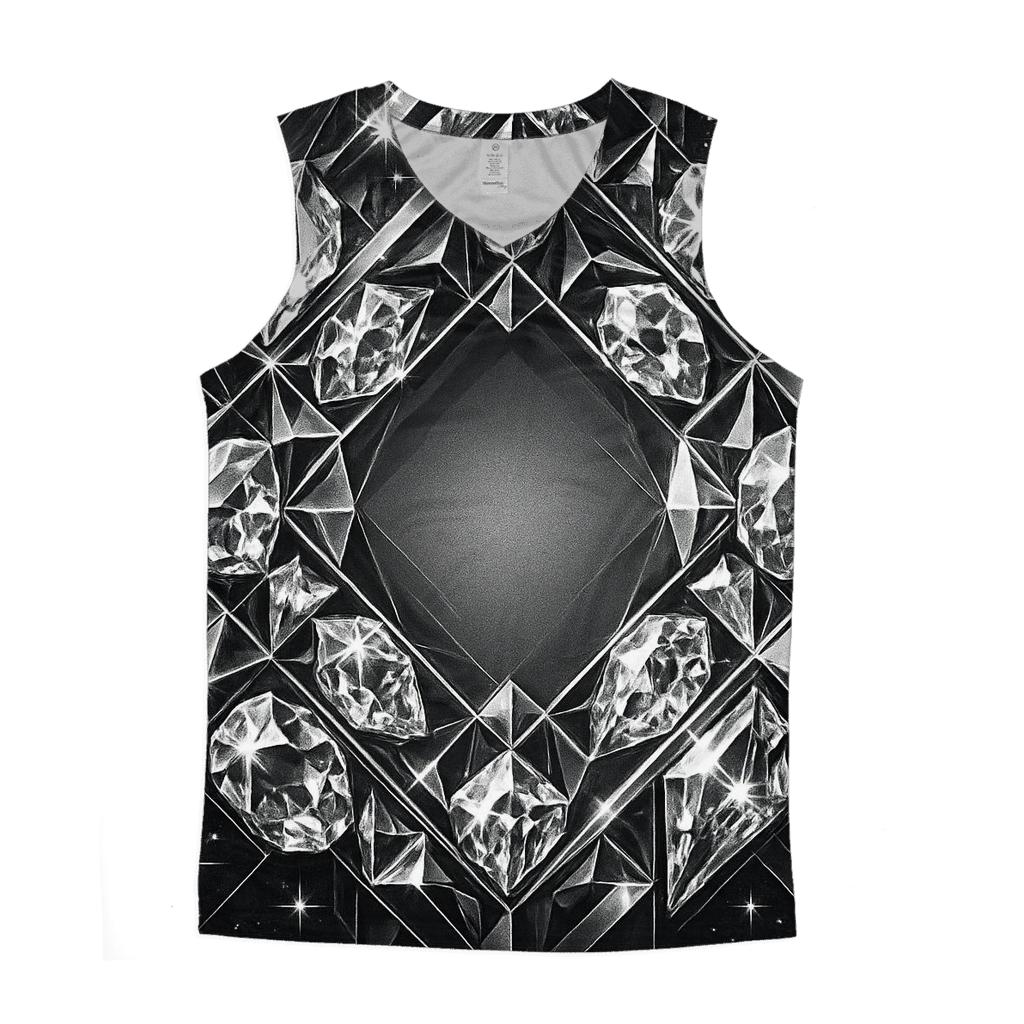 Charcoal Prism Lattice cotton sleeveless tops