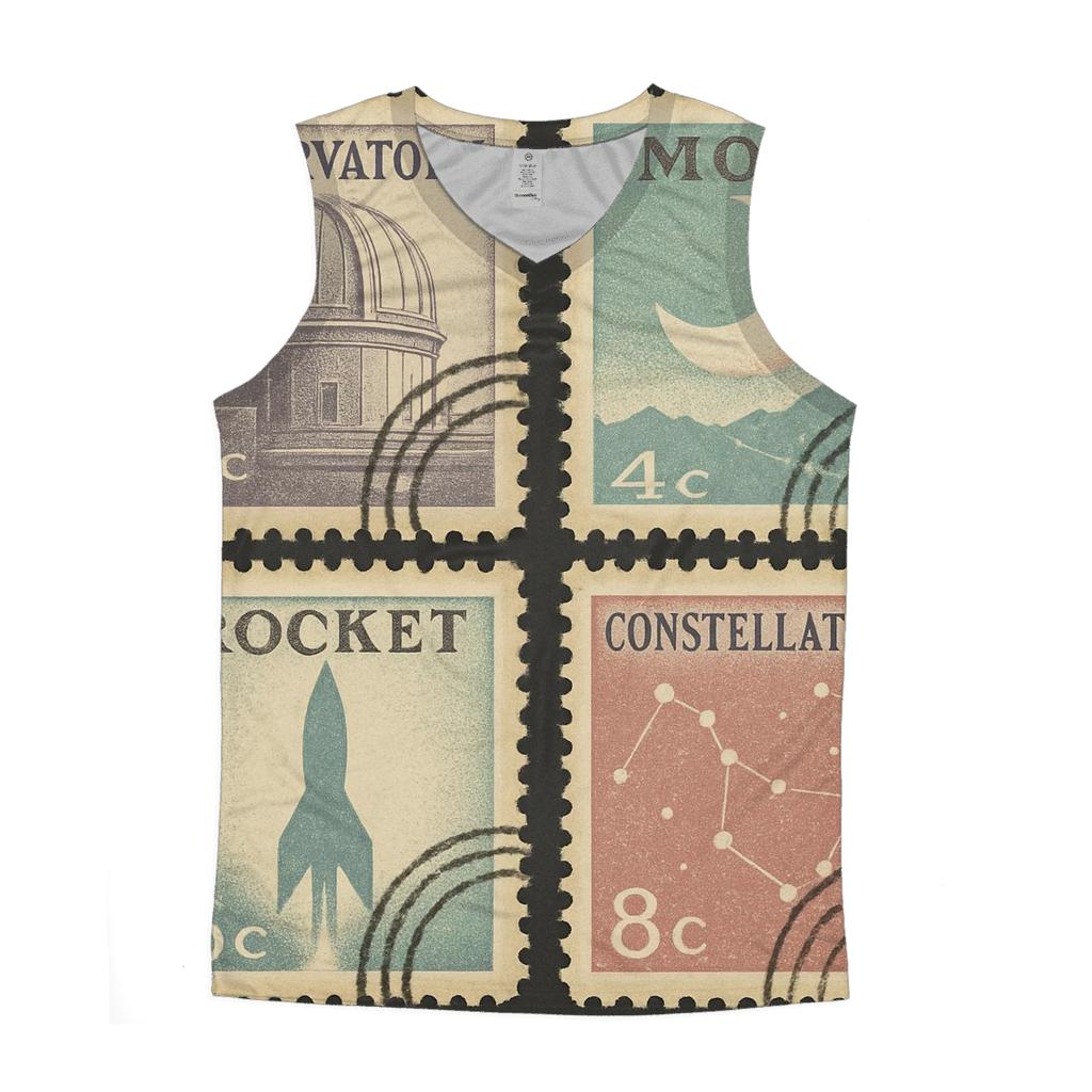 Retro Astronomy Travel Stamp Set designer workout tanks