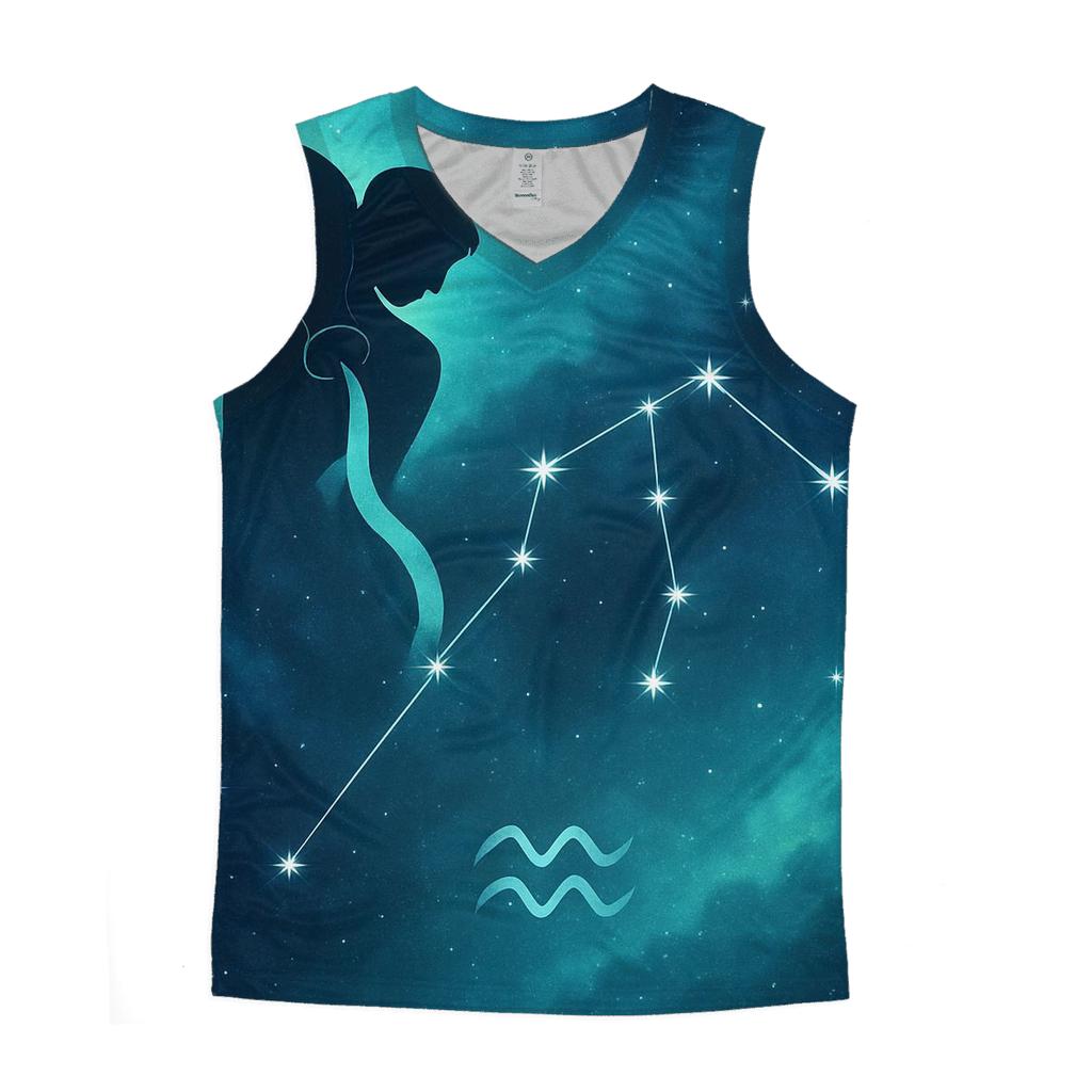 Aquarius Water Bearer Nebula Pour stylish racerback tanks