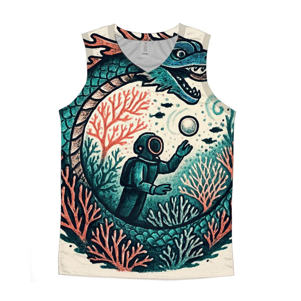 The Coral Reef Ouroboros Guardian graphic print tank tops