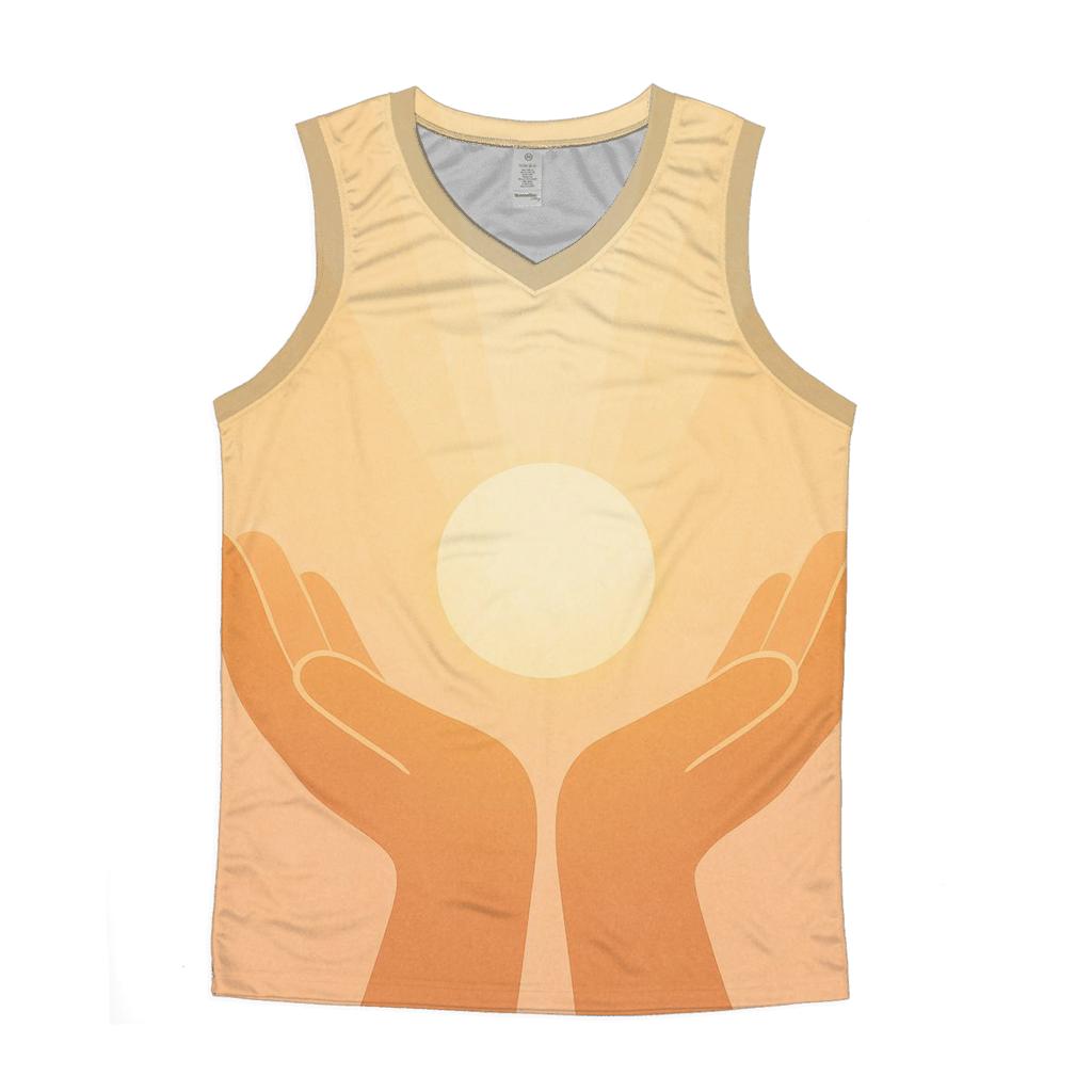 Hands Of Dawn Offering graphic print tank tops
