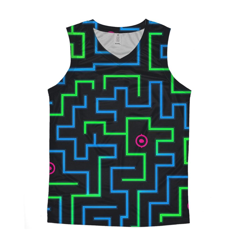 Laser Tag Arena Maze Lines cotton sleeveless tops