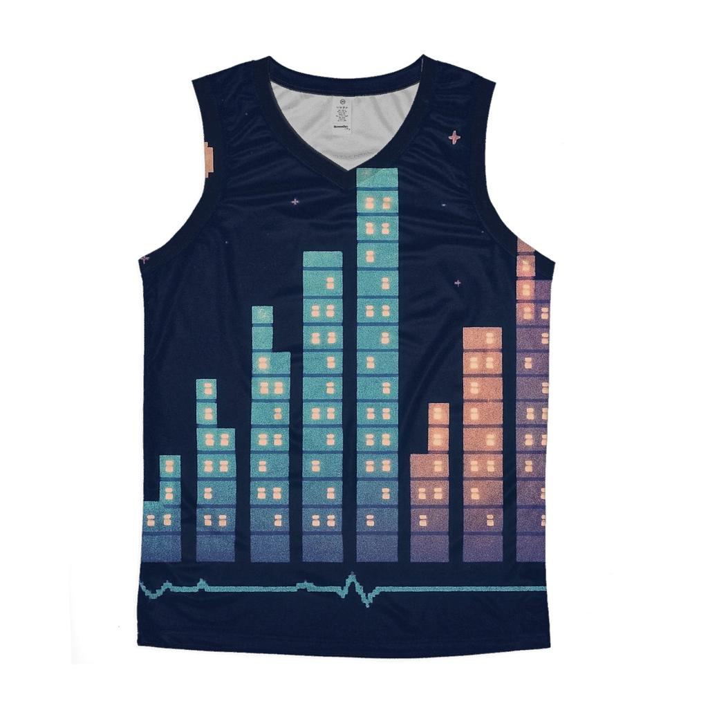 Pixel Skyline Equalizer sports performance tank tops