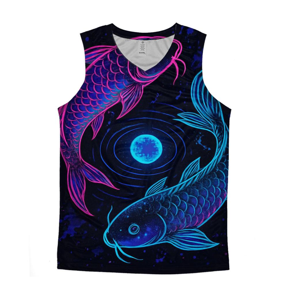 Cosmic Koi In Neon Ink sports performance tank tops