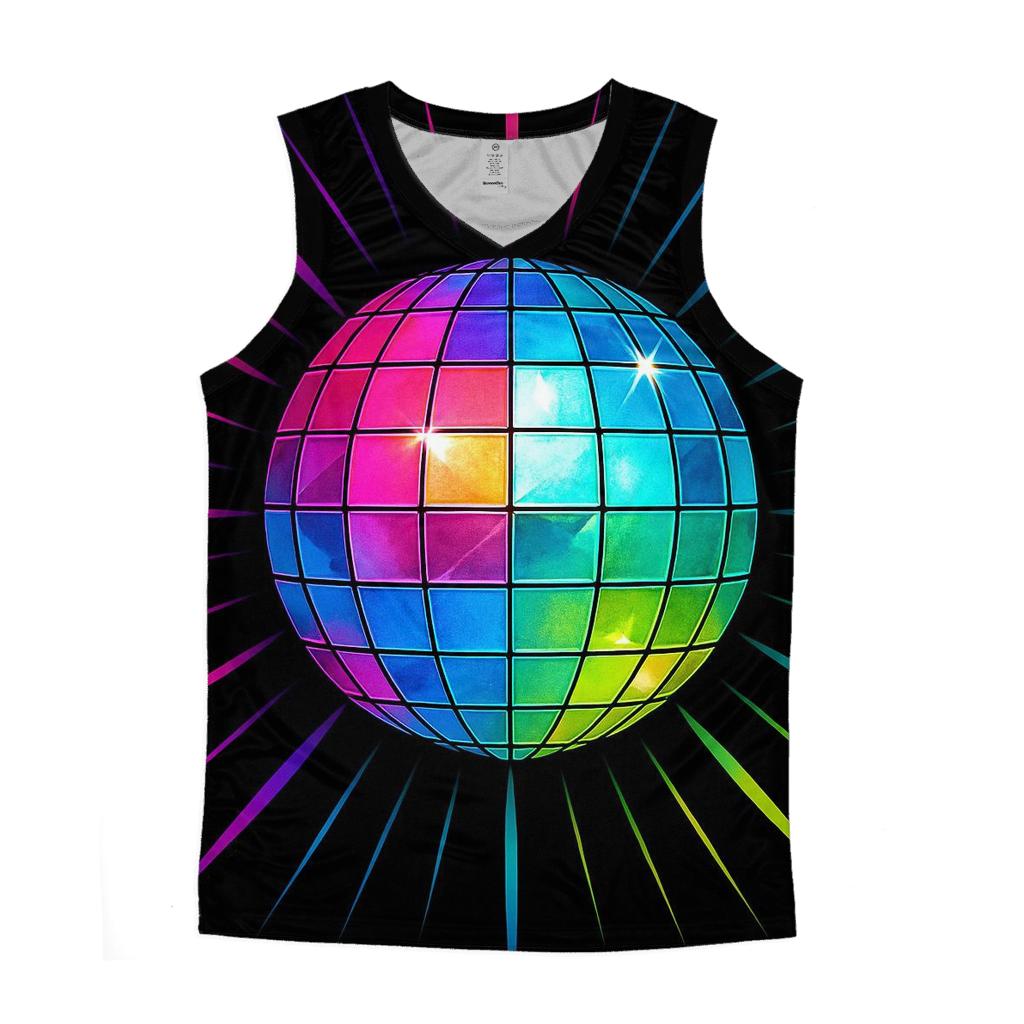 Disco Prism Burst personalized athletic tanks