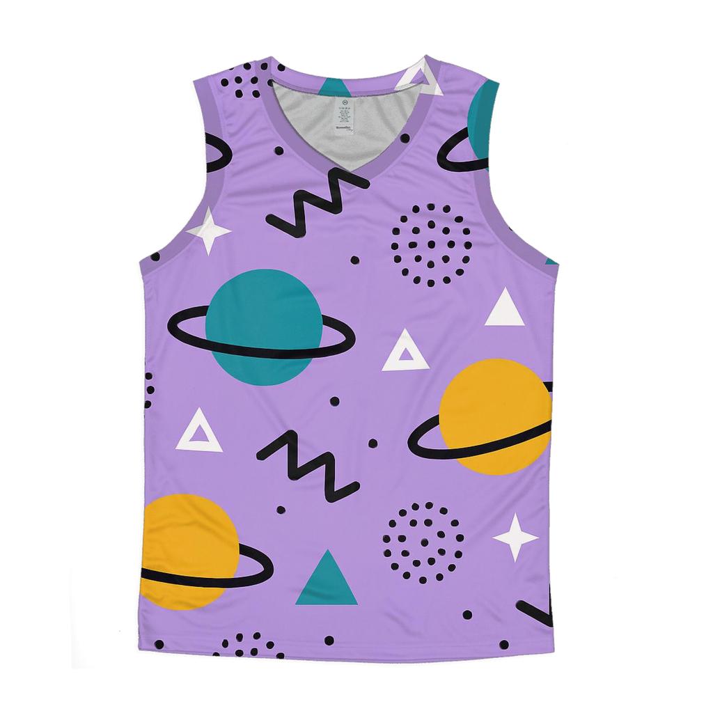 Memphis Planet Confetti custom tank tops