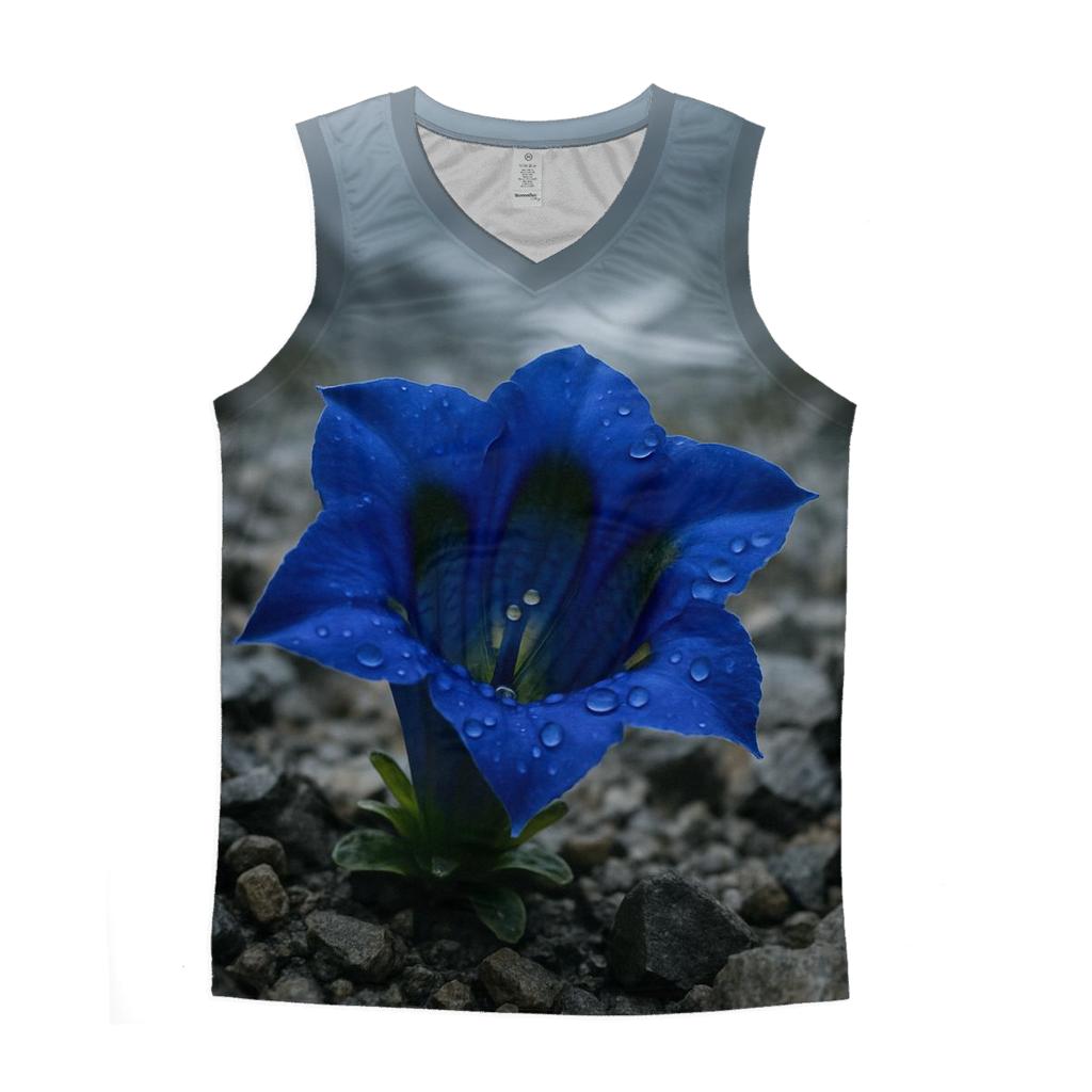 Wild Blue Gentian In Alpine Scree After A Storm trendy fitted tank tops