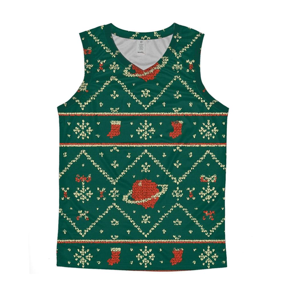 Ornament Planet Orbit Lattice Design graphic print tank tops