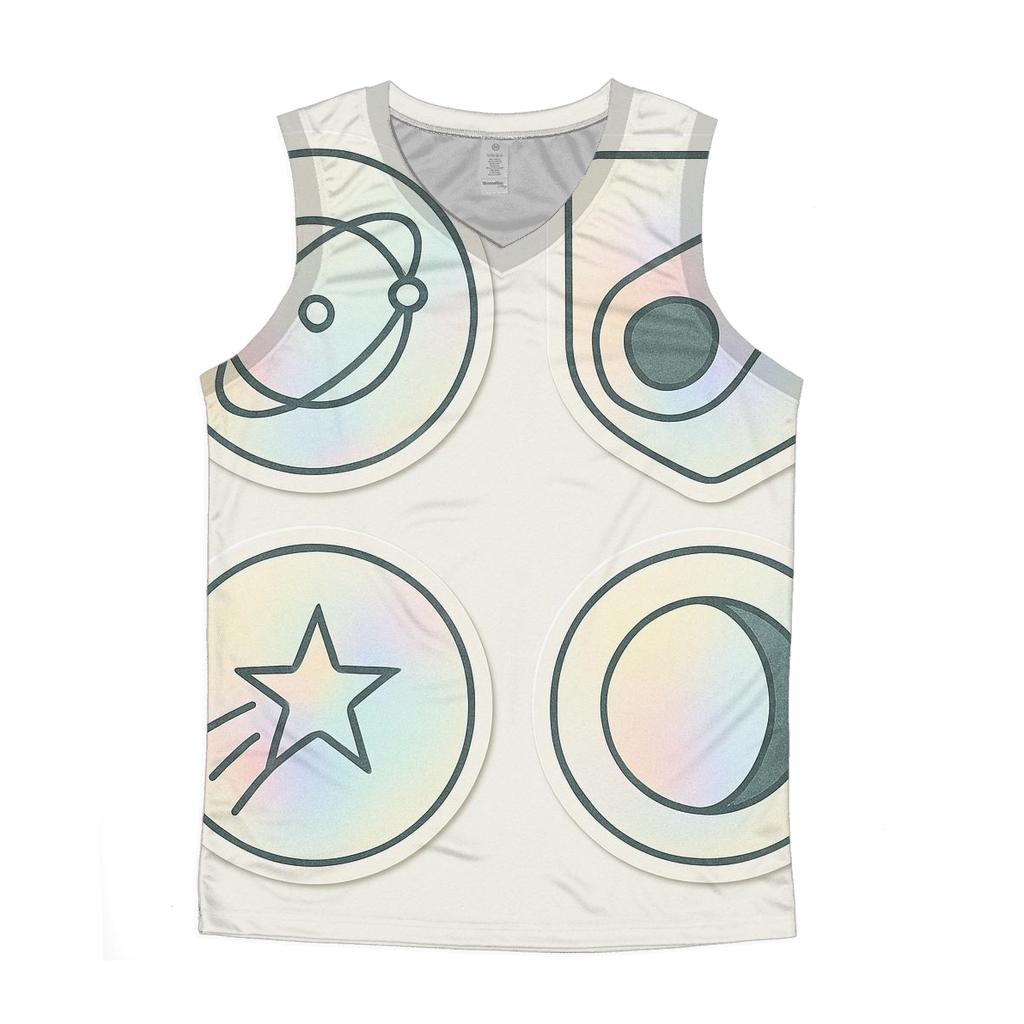 Holographic Orbit Badge Set graphic print tank tops