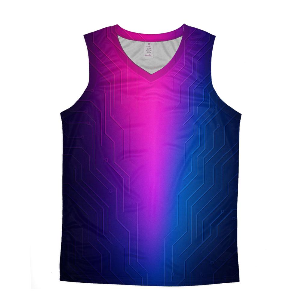 Neon Circuit Afterglow sports performance tank tops