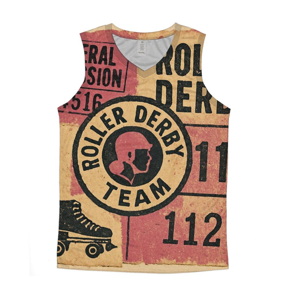 Old School Roller Derby Ticket Collage trendy fitted tank tops