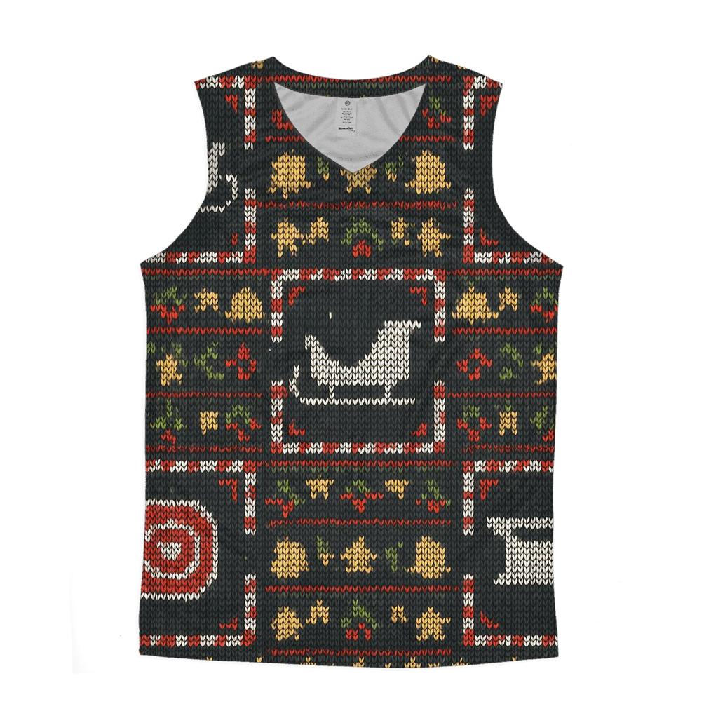 Sleigh Landing Pad Checker Design cotton sleeveless tops