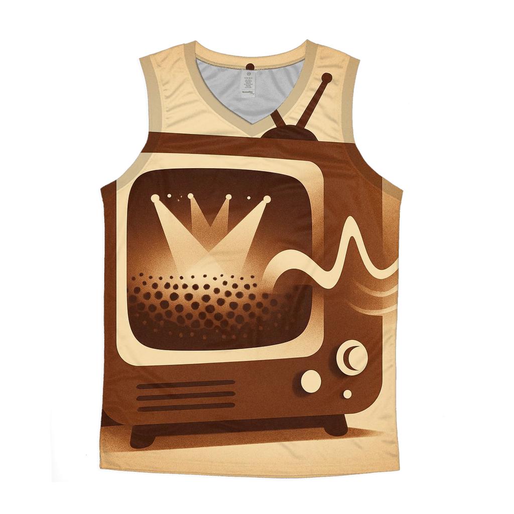 Retro TV Stage Portal graphic print tank tops