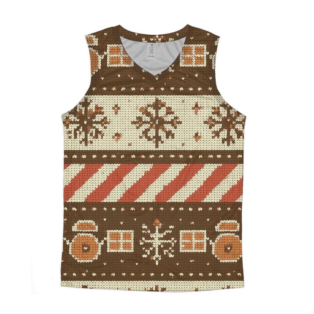 Gingerbread Satellite Blueprint Stripe Design personalized athletic tanks