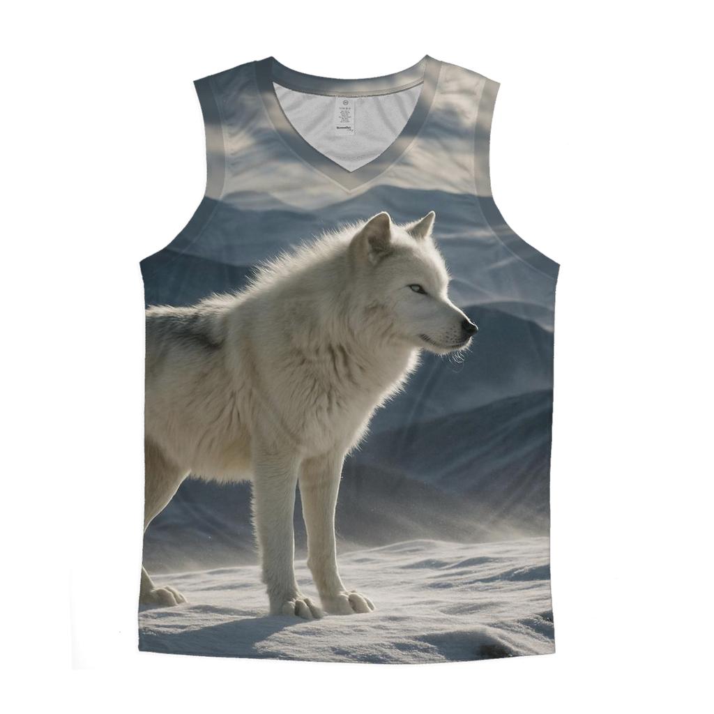 Winter Hunt Pause On A Wind Scoured Ridge graphic print tank tops