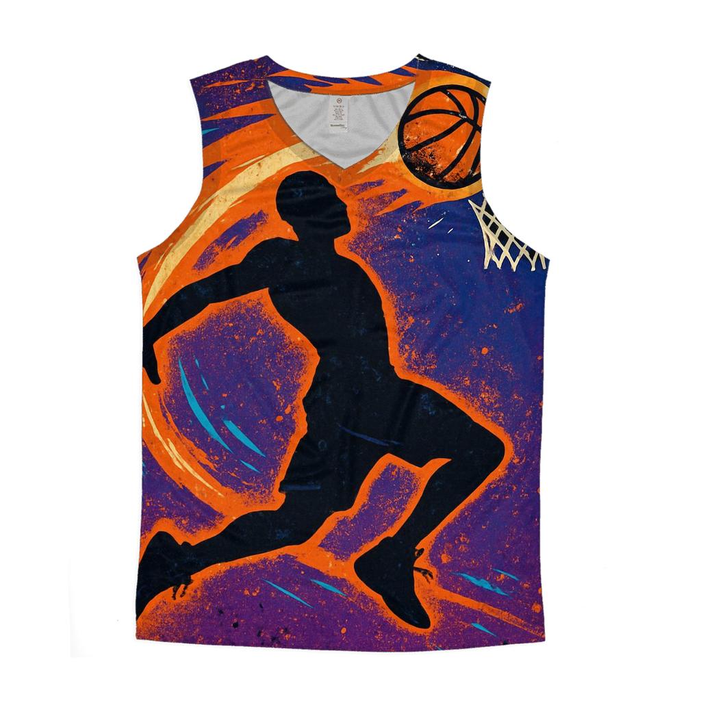 Meteor Trail Basketball Dunk graphic print tank tops