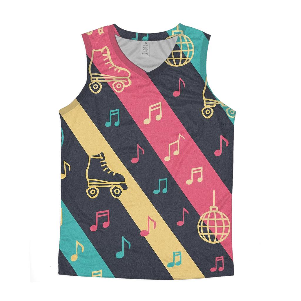 Roller Rink Light Beam Stripes casual summer tank tops