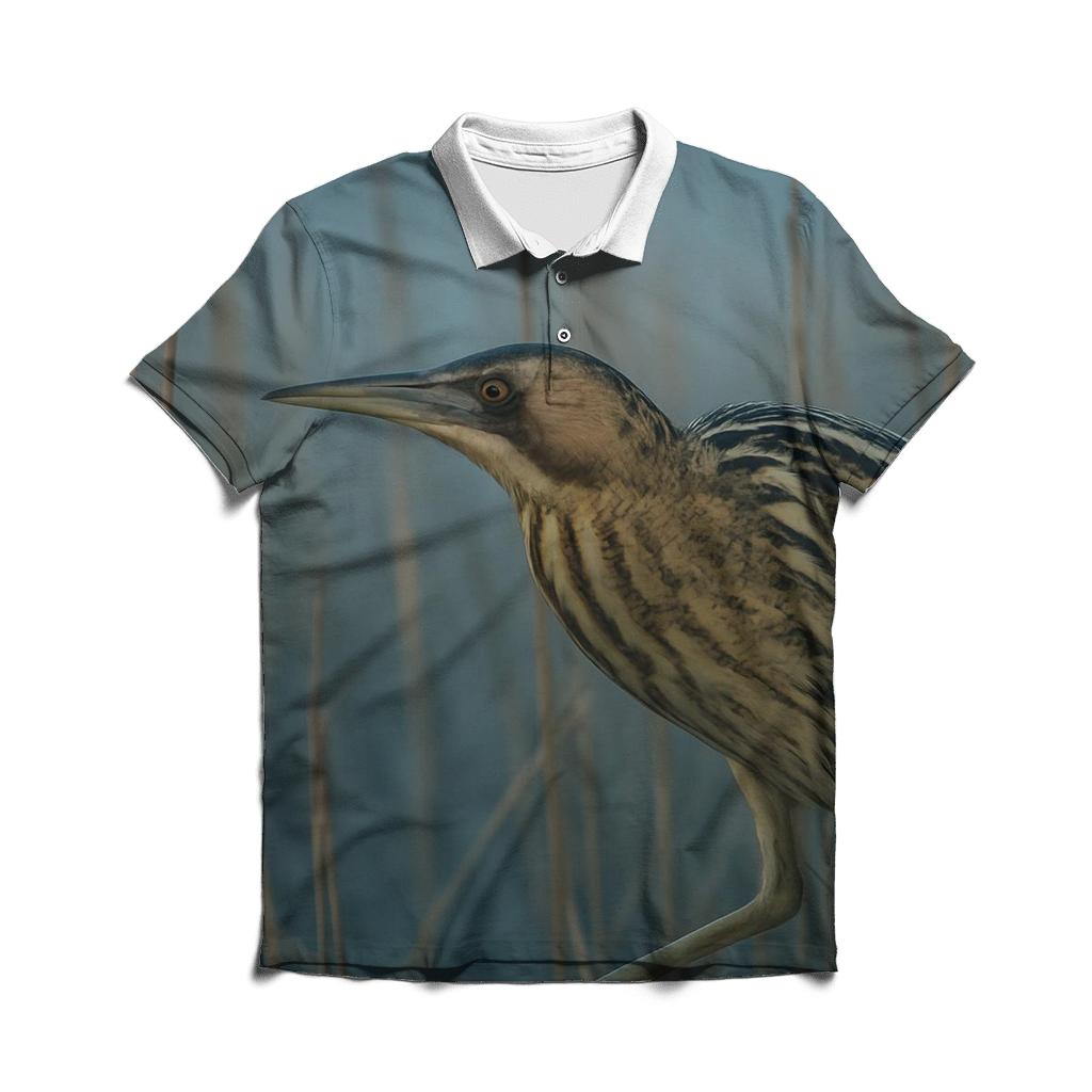 Reedbed Shadow Glide Eurasian Bittern branded logo polo shirts