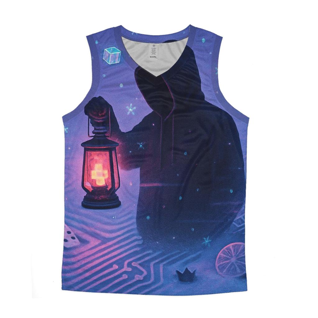 Glitch Lantern In The Snow Garden designer workout tanks