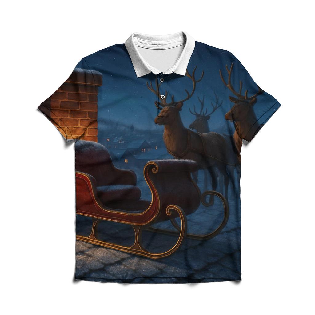 Midnight Sleigh On Quiet Rooftops classic pique polos
