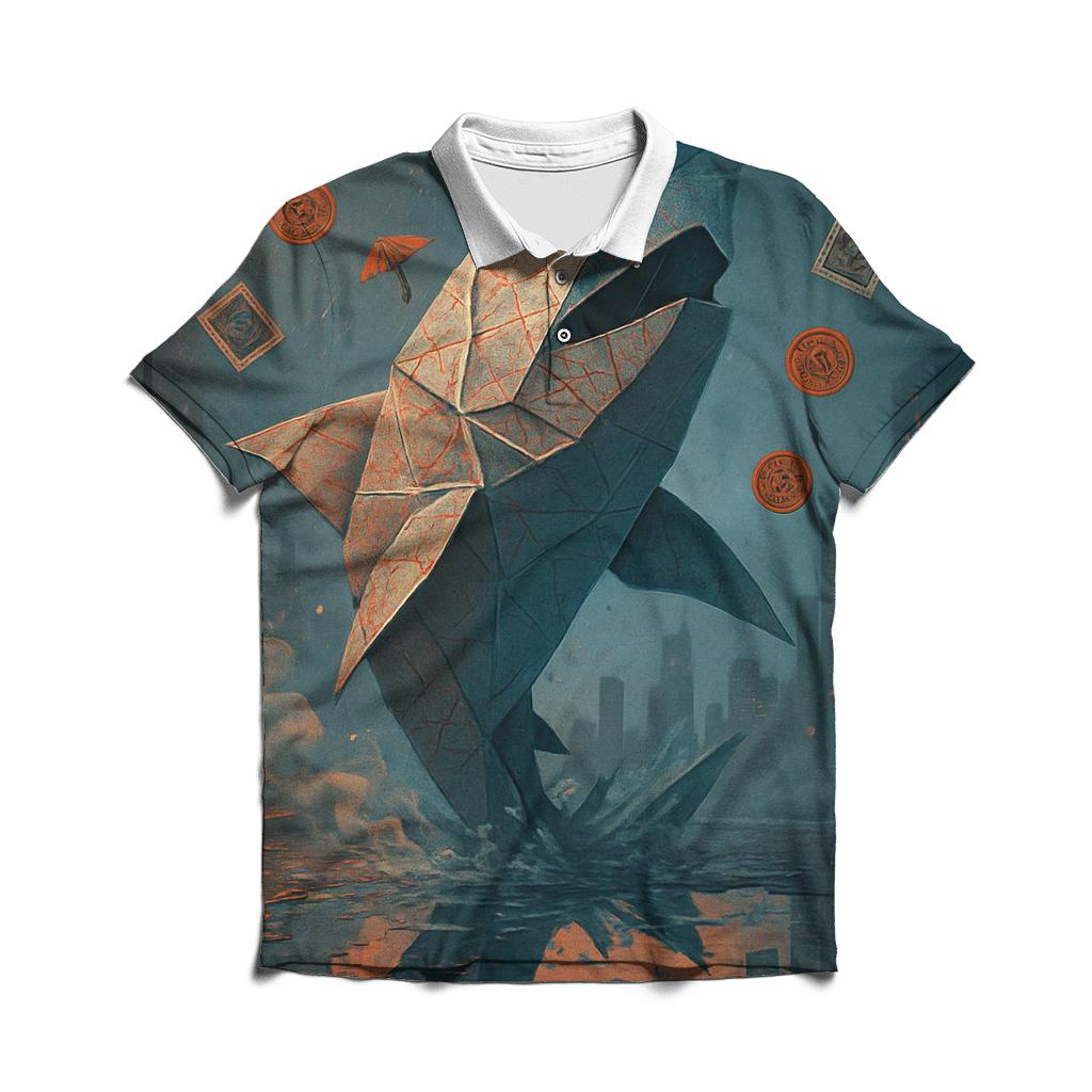 Origami Shark Skyline Swap classic pique polos