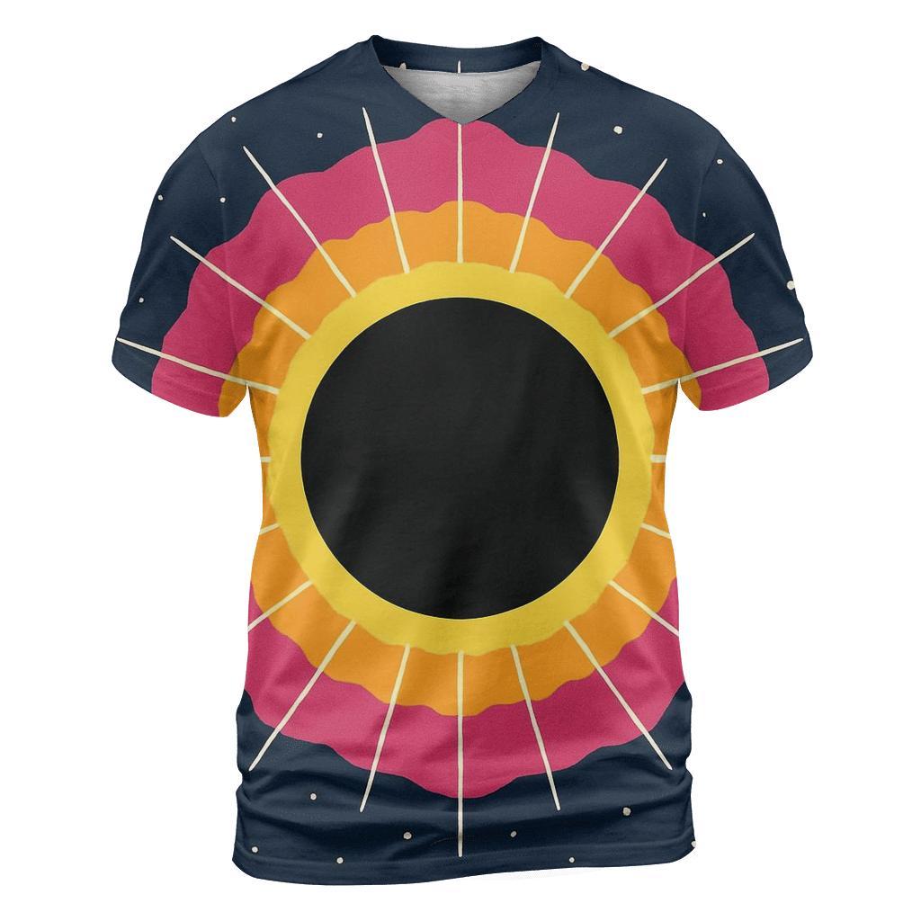 Eclipse Corona Cartouche vibrant all-over design tees
