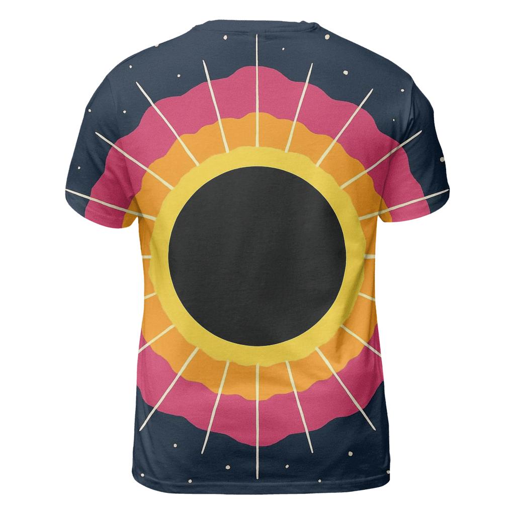 Eclipse Corona Cartouche vibrant all-over design tees