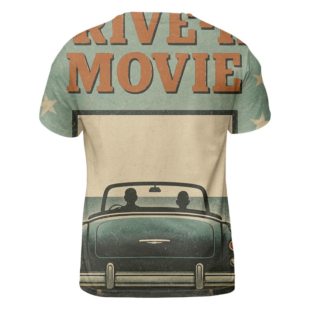 Weathered Drive In Movie Night Poster trendy printed shirt styles