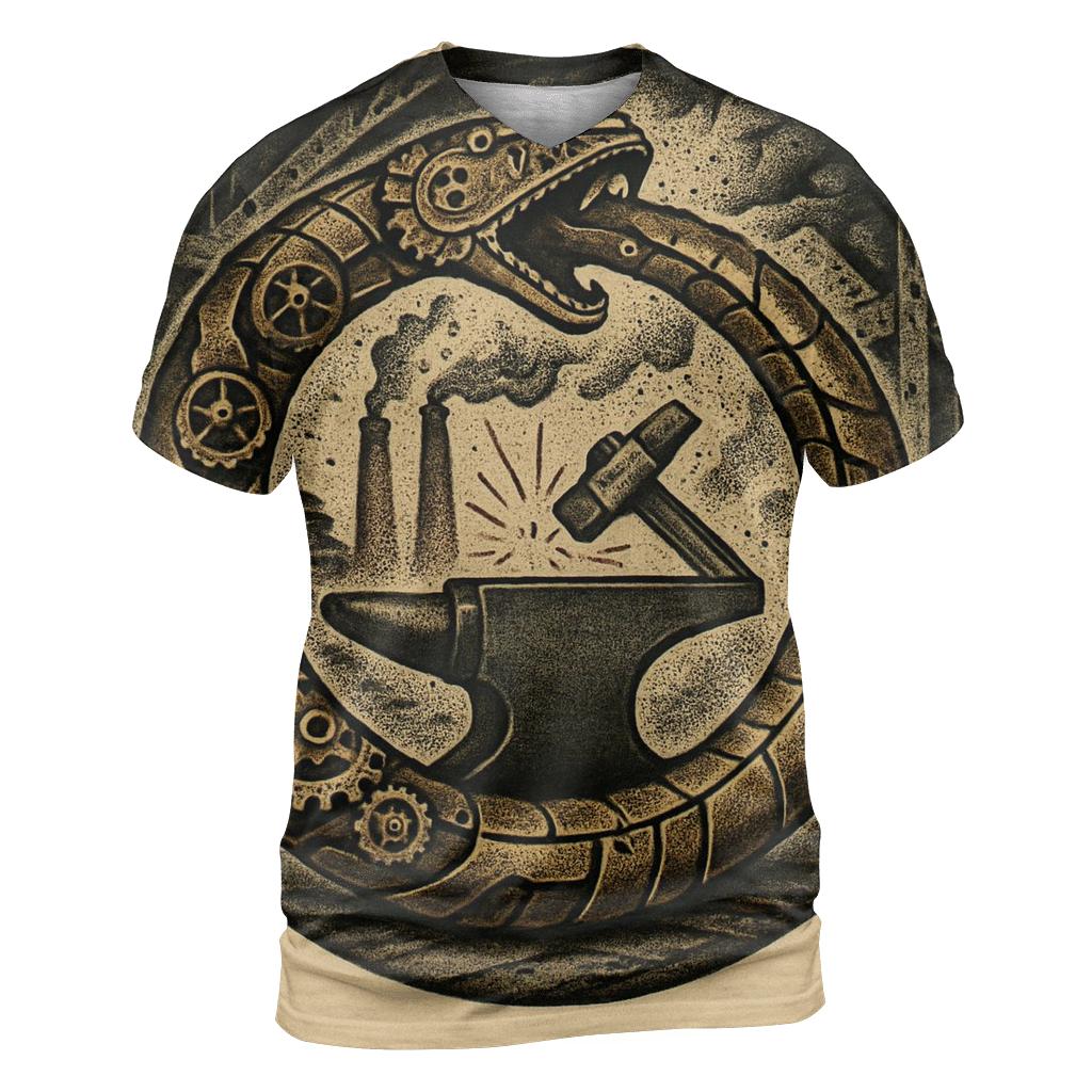 The Clockwork Ouroboros Foundry custom all-over print shirts